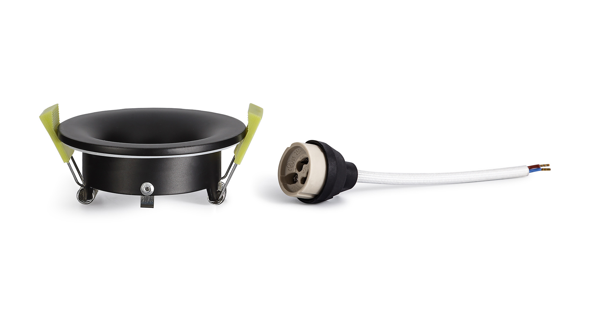 Bruve GU10 Recessed Round Matt Black IP65 Downlighter, Cut-Out 68mm DX200401  Dlux Bruve IP65